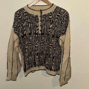 HANDKNIT Womens Wool Cardigan Sweater Size L